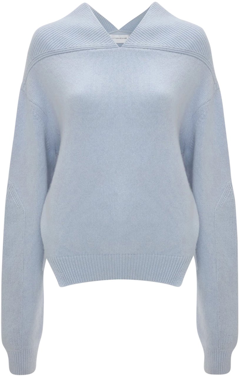 Victoria Beckham Yoke Detail Light Blue Blauw