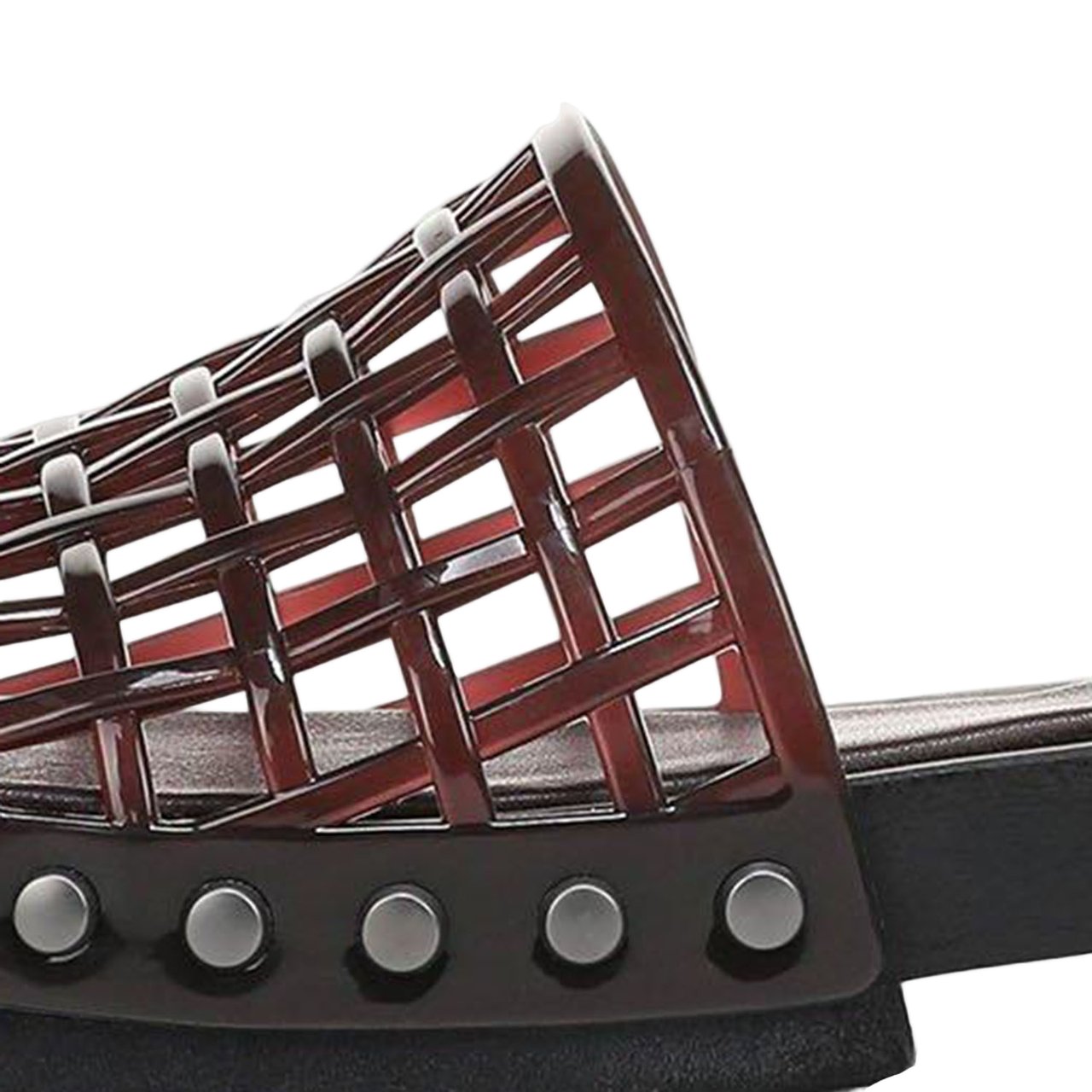 Vince Brown Mesh Sandals with Side Studs Zwart