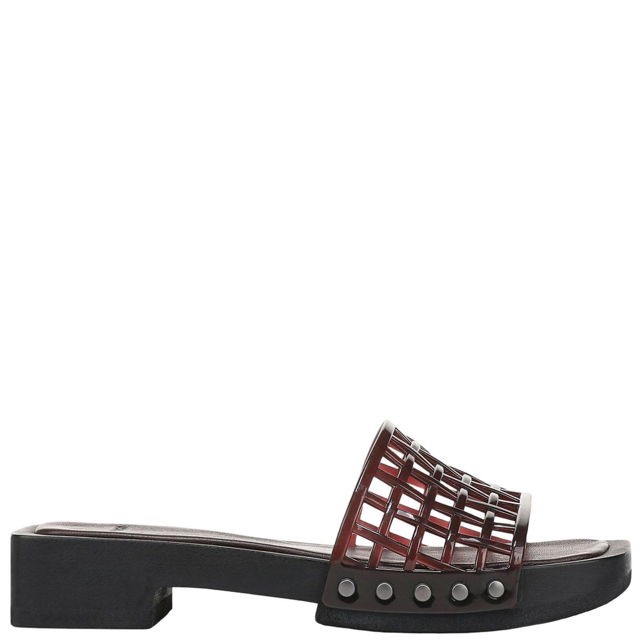 Vince Brown Mesh Sandals with Side Studs Zwart