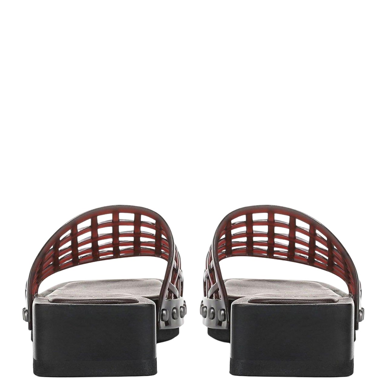 Vince Brown Mesh Sandals with Side Studs Zwart