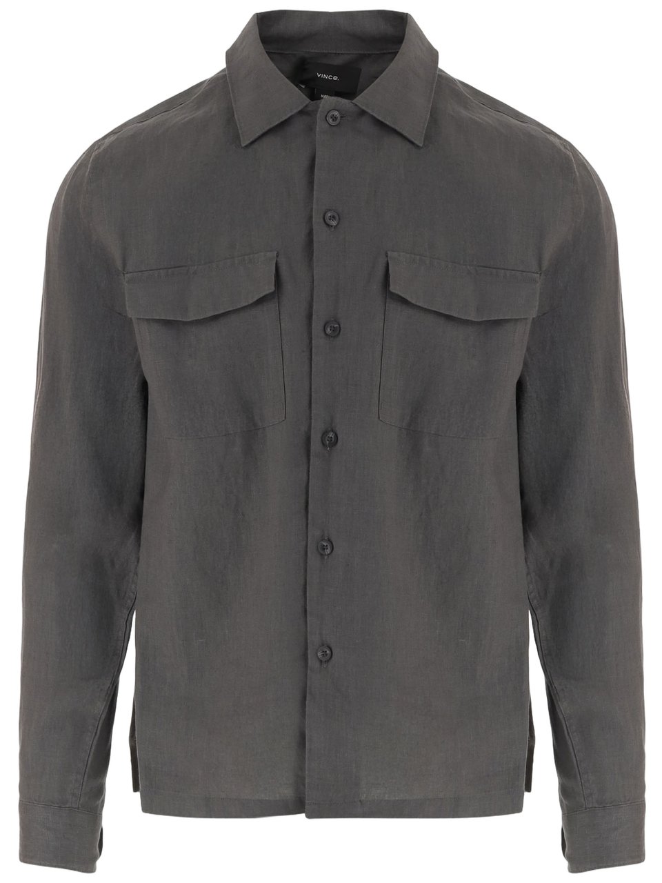 Vince Loose-Fit Gray Linen Shirt Grijs