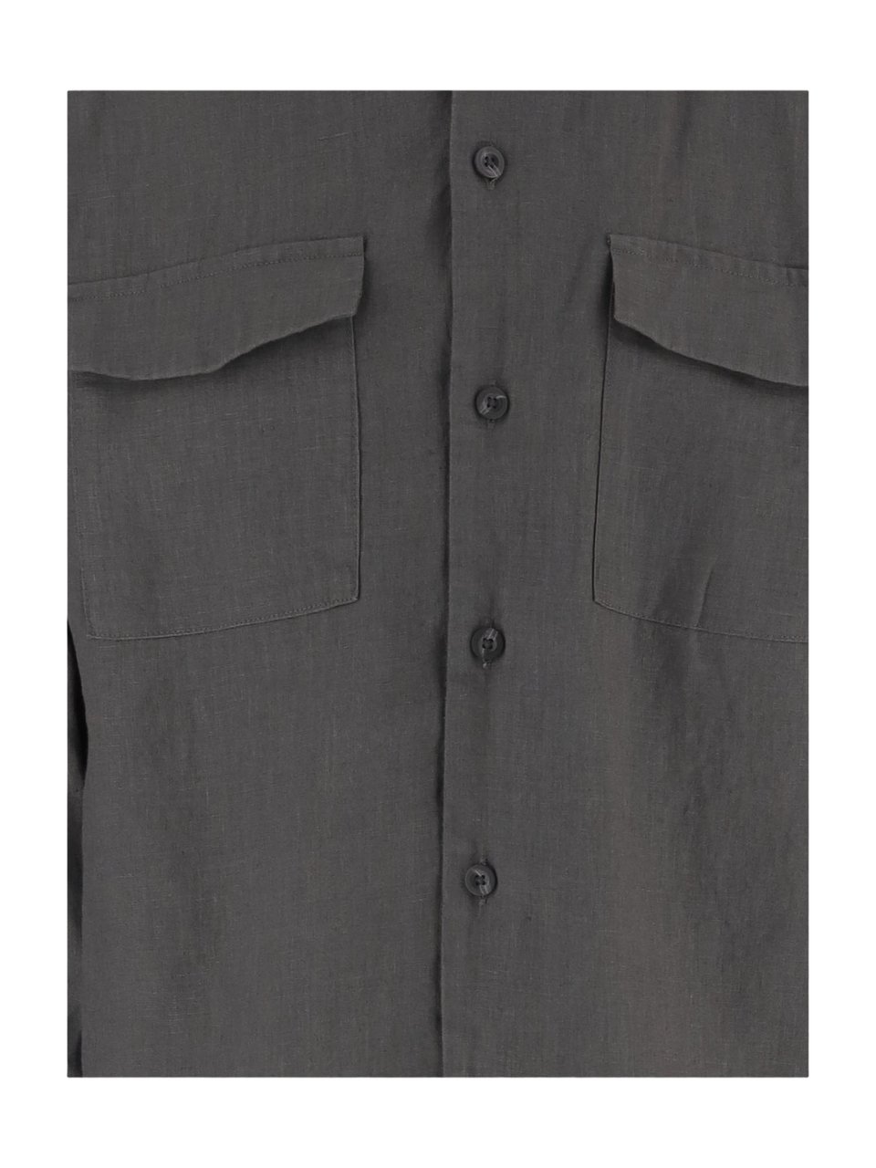 Vince Loose-Fit Gray Linen Shirt Grijs