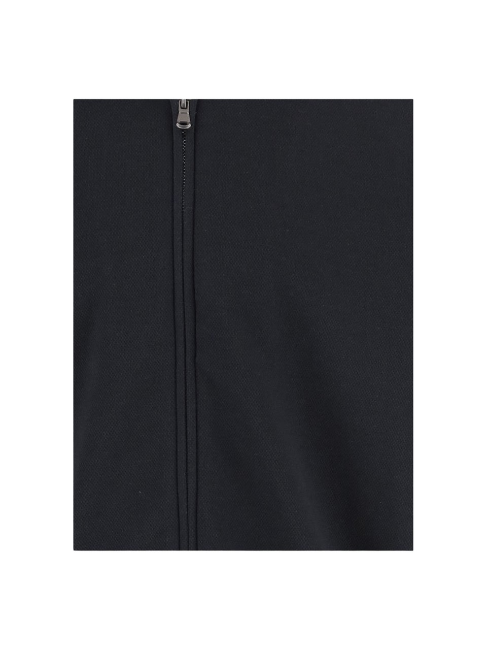 Vince Cotton Blend Zip-Up Sweater Zwart