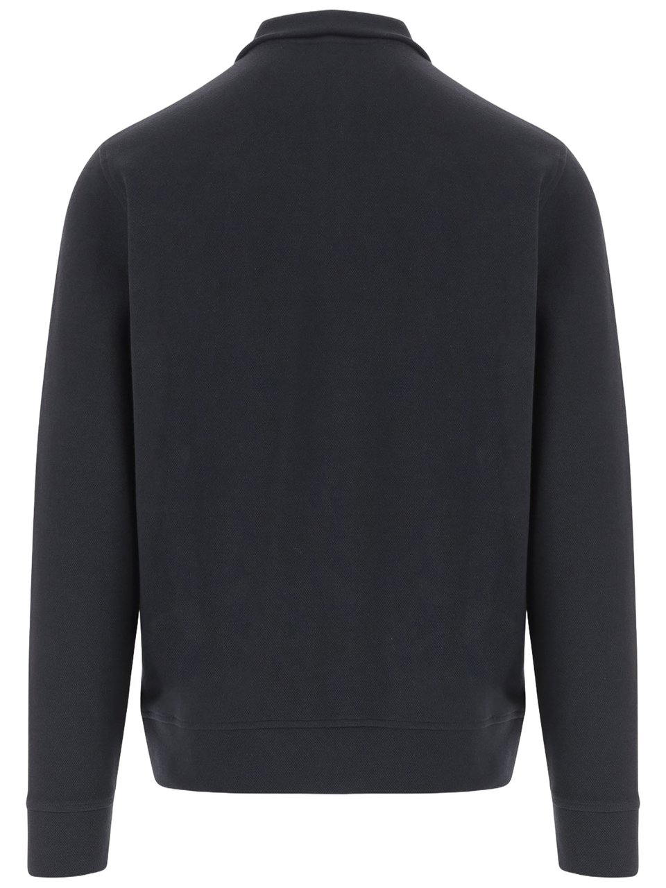 Vince Cotton Blend Zip-Up Sweater Zwart
