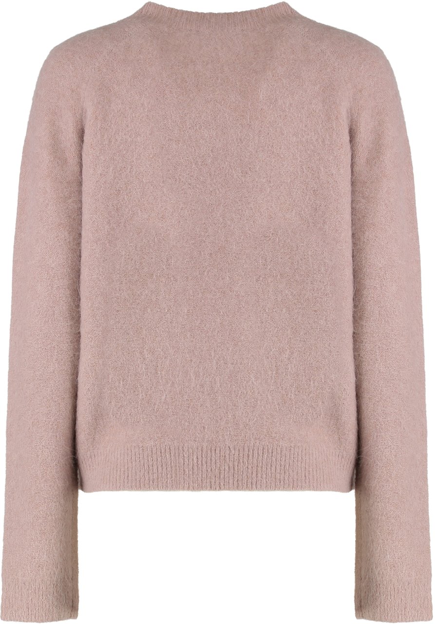 Vince Round neck sweater in brushed alpaca blend Roze