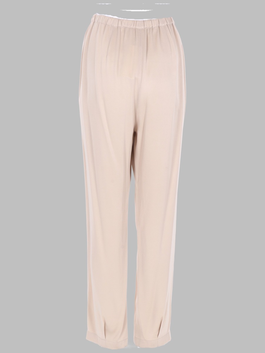 Vince Relaxed-Fit Pants with Drawstring Waist and Pleated Hem Neutraal