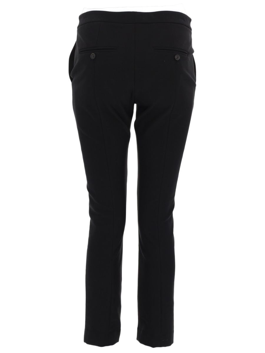 Vince Tailored Mid-Rise Cotton-Blend Slim Pants Zwart