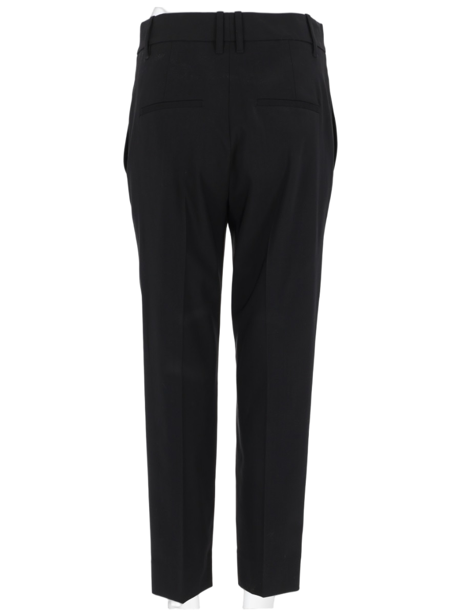 Vince Slim Straight-Leg Tailored Pants with Mid-Rise Waist Zwart