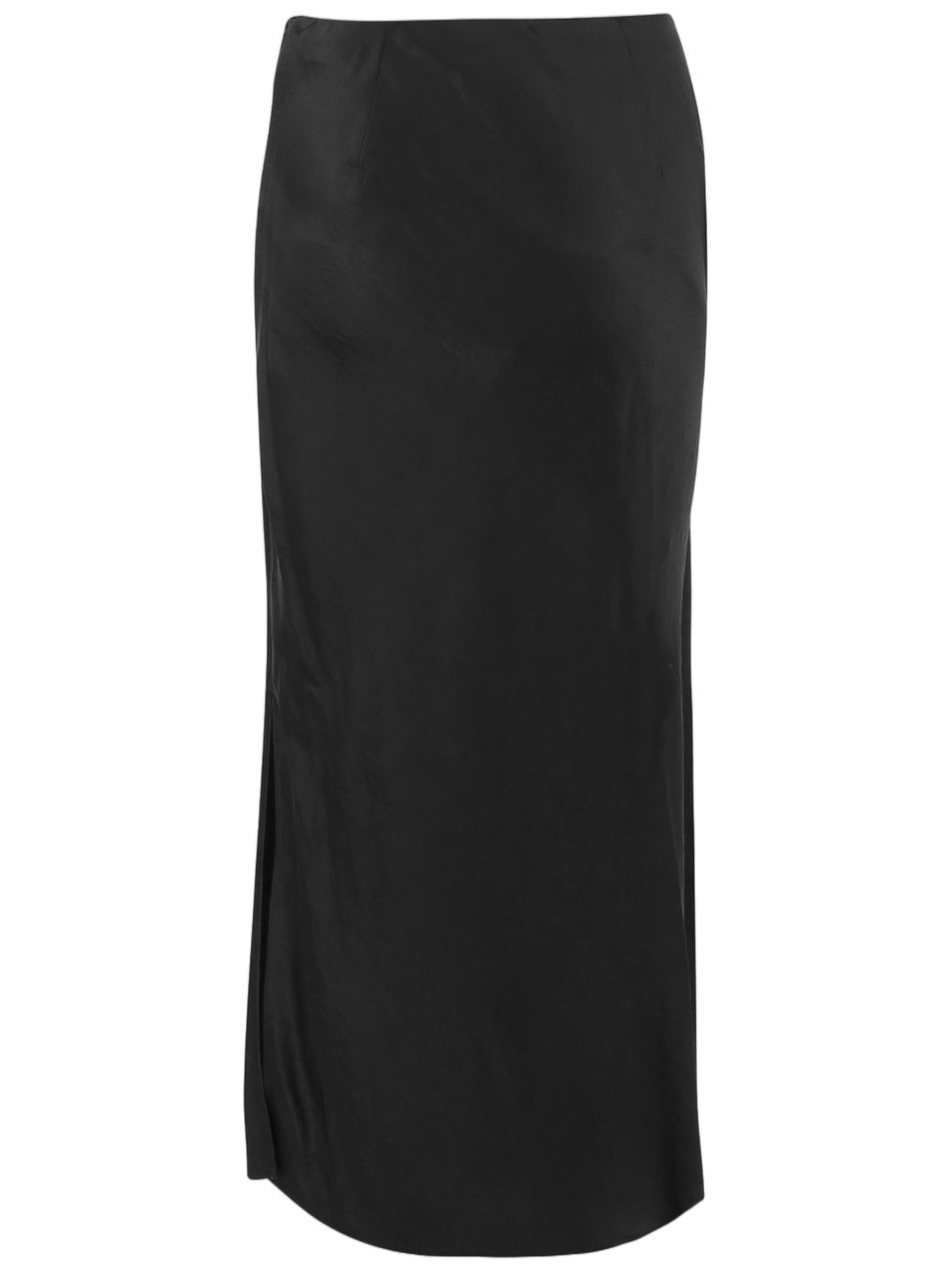 Vince Flared Maxi Skirt with Side Slit and Zip Closure Zwart