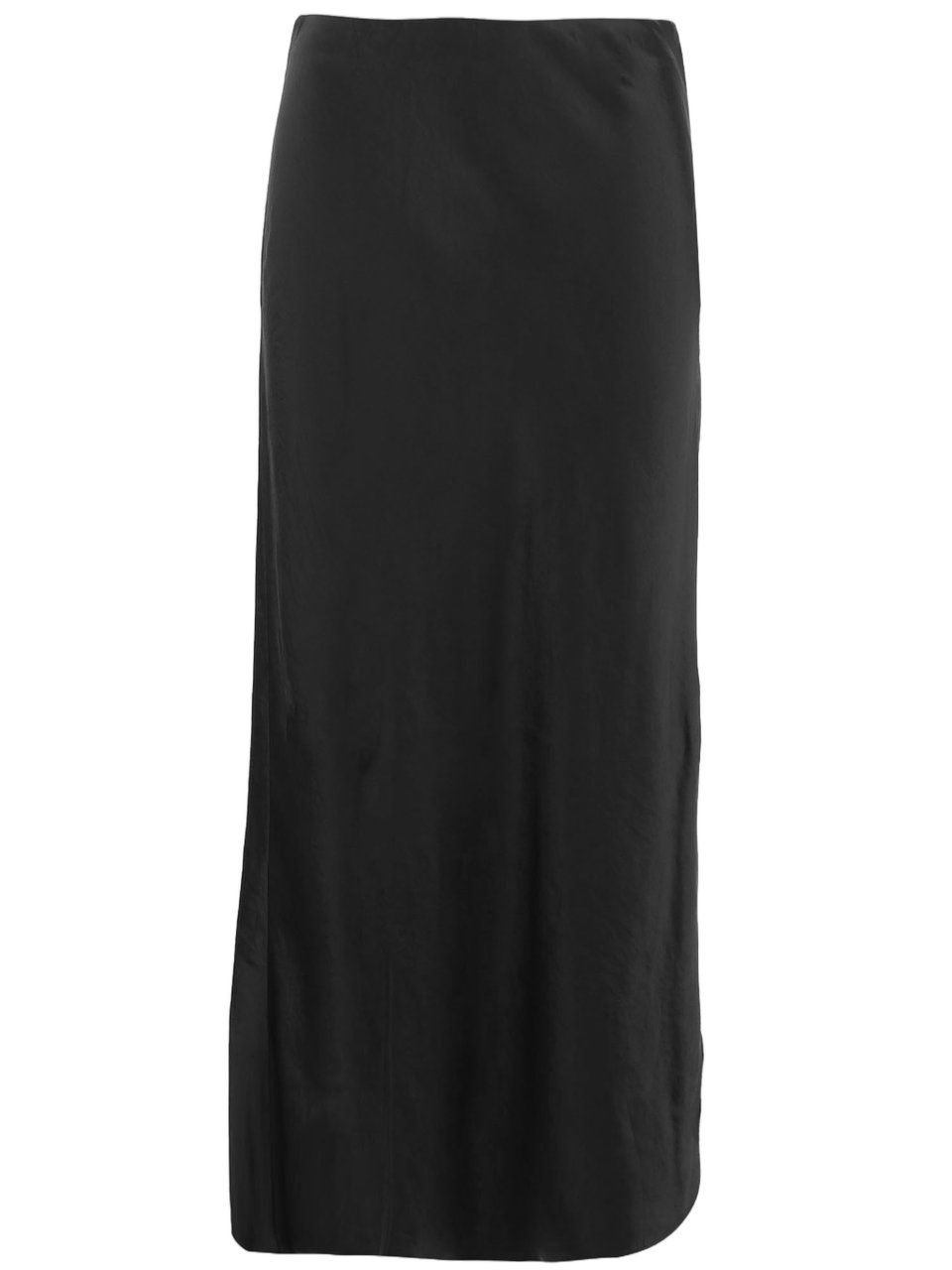 Vince Flared Maxi Skirt with Side Slit and Zip Closure Zwart