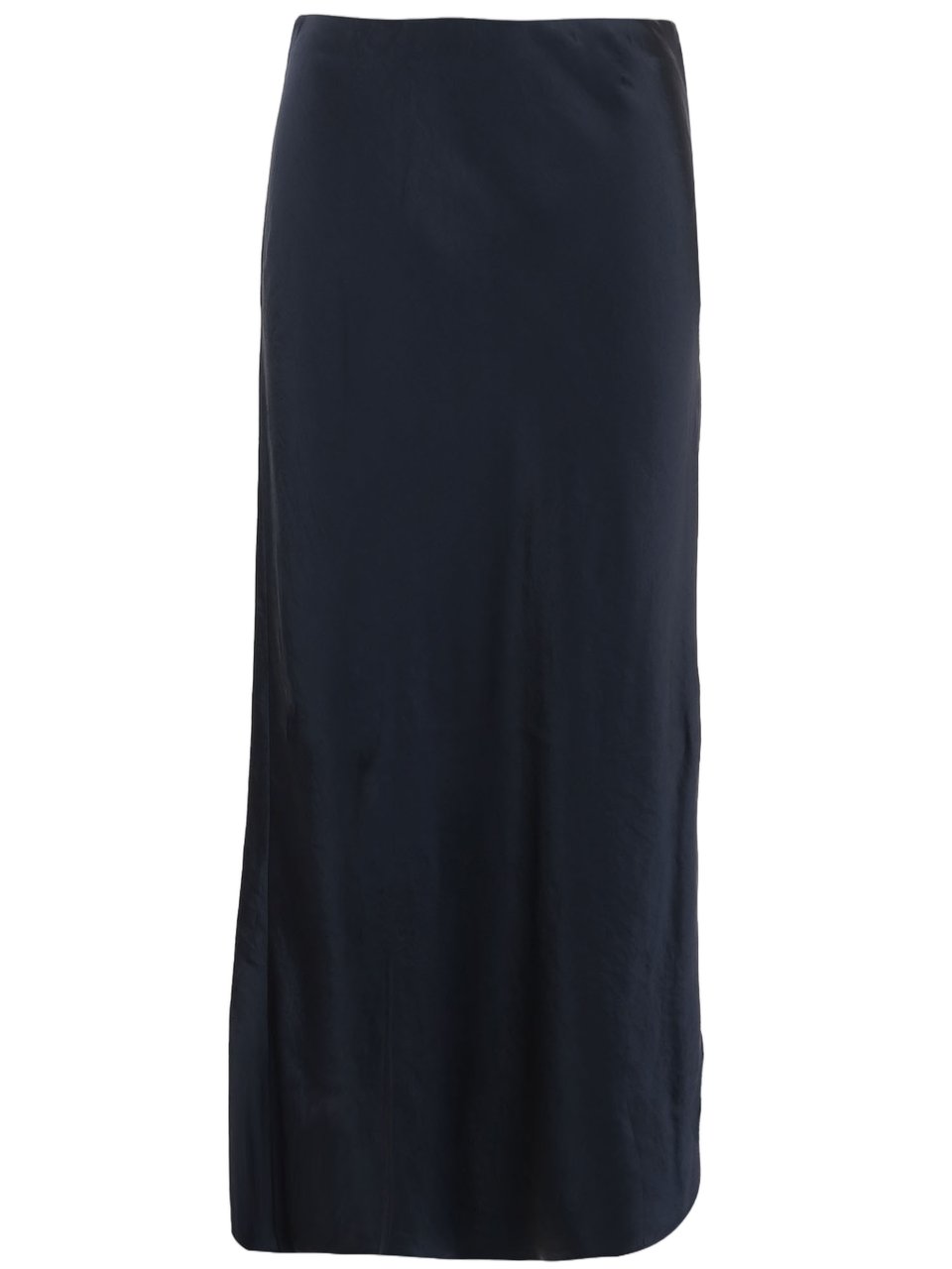Vince Flowing Long Skirt with Side Slit and Flared Hem Zwart