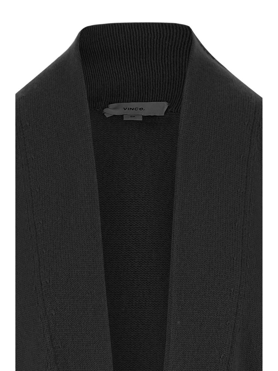 Vince Cashmere V-Neck Cardigan with Patch Pockets and Ribbed Edges Zwart