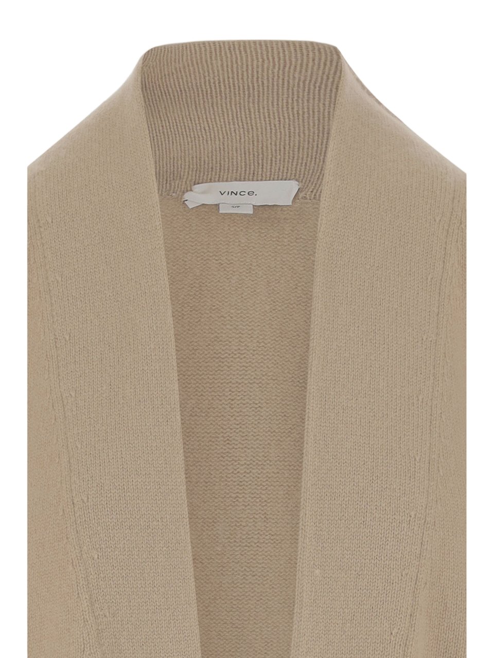 Vince Cashmere Cardigan with Deep V-neck and Patch Pockets Neutraal