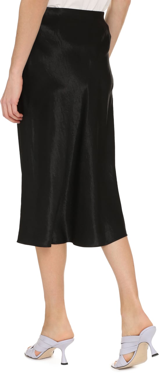 Vince Satin midi skirt Zwart