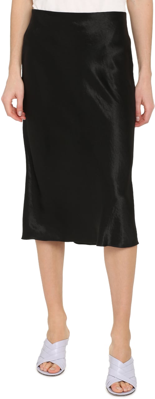 Vince Satin midi skirt Zwart