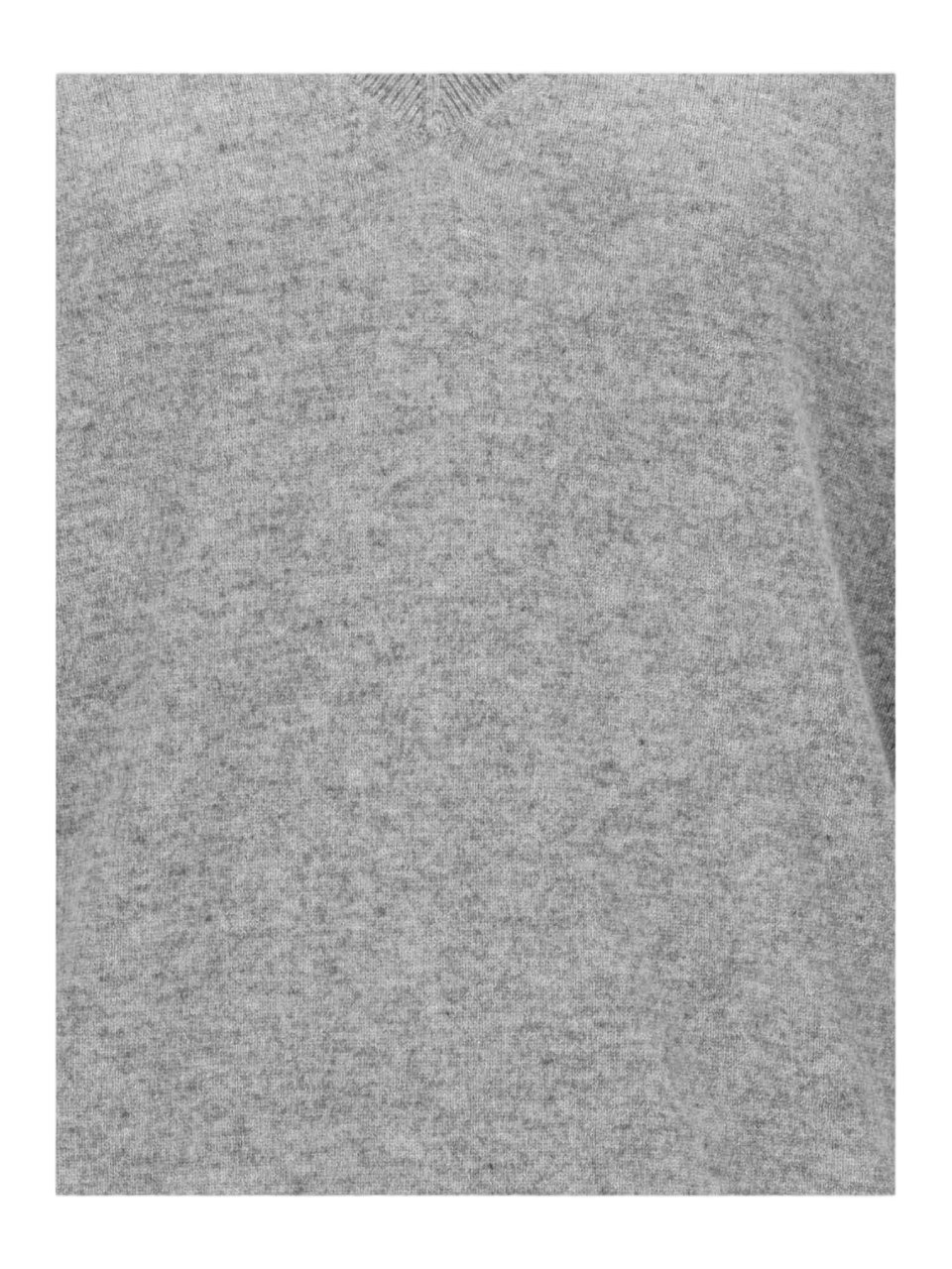 Vince Pure Cashmere V-neck Sweater with Ribbed Cuffs Grijs