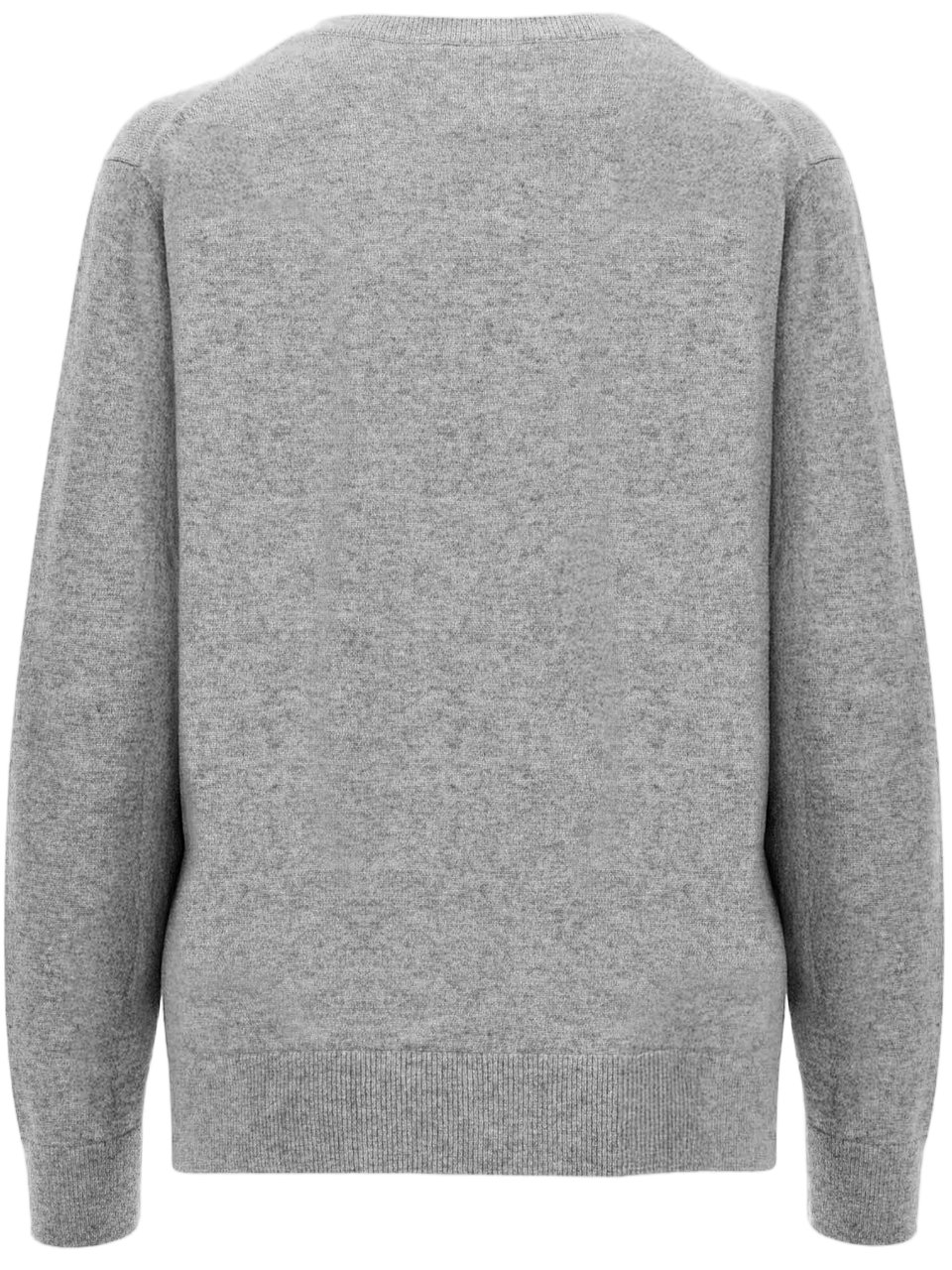 Vince Pure Cashmere V-neck Sweater with Ribbed Cuffs Grijs