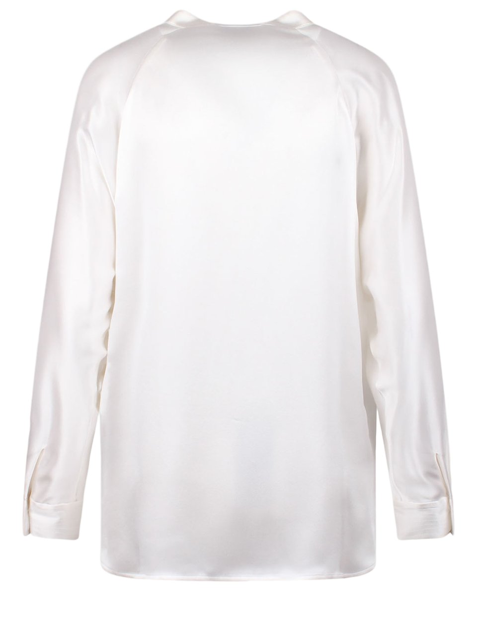 Vince Silk Shirt with V-Neck and Mandarin Collar Wit