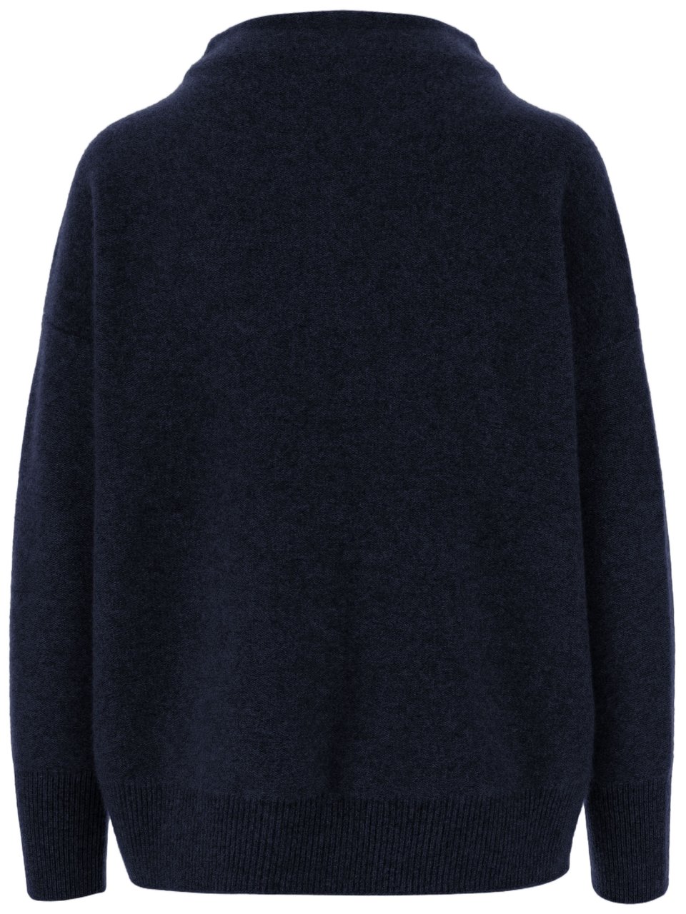 Vince Dark Navy Cashmere Turtleneck Sweater with Ribbed Accents Zwart