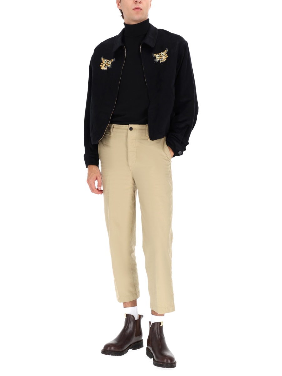Visvim Black Silk Norad Blouson Bomber Jacket Zwart