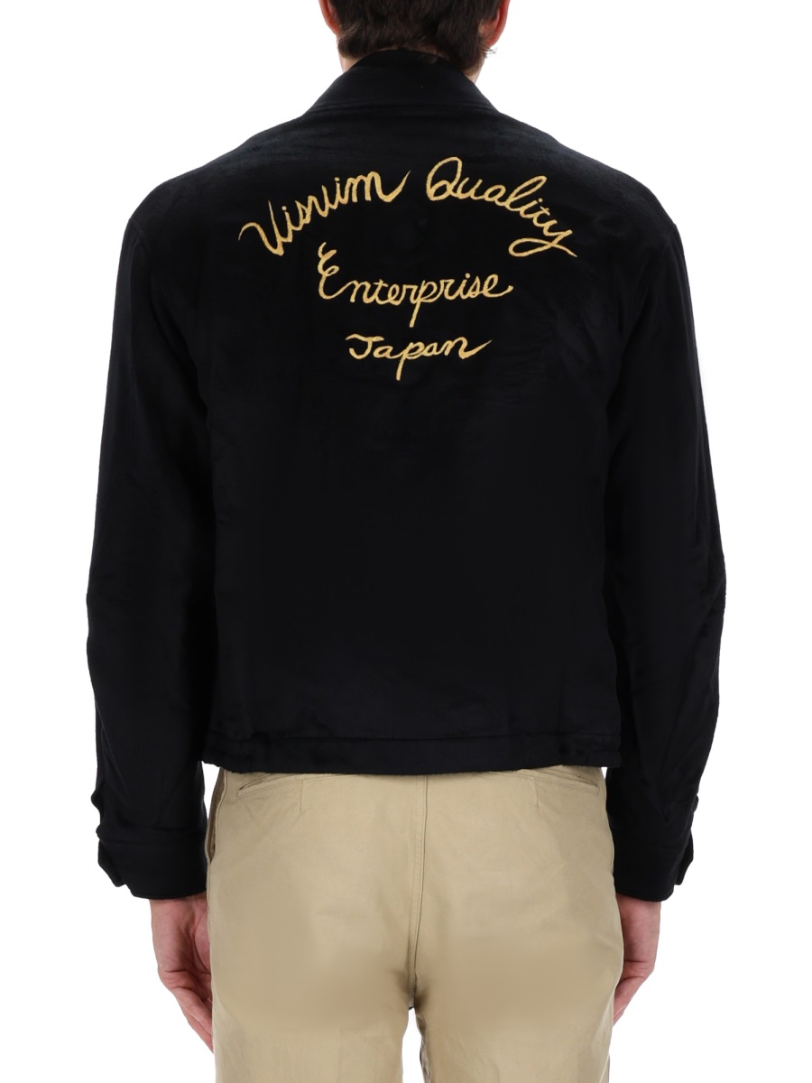 Visvim Black Silk Norad Blouson Bomber Jacket Zwart