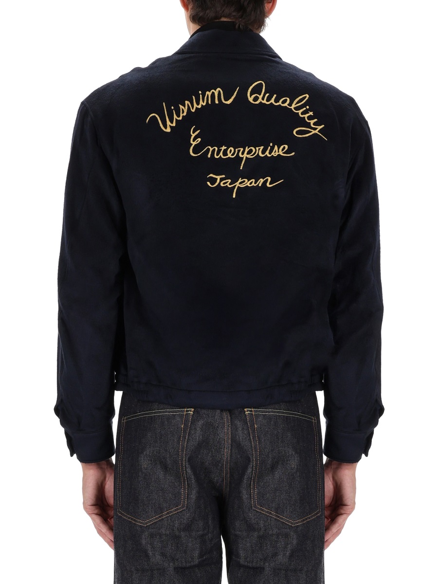 Visvim Norad Blouson Tiger Embroidered Silk Jacket Zwart