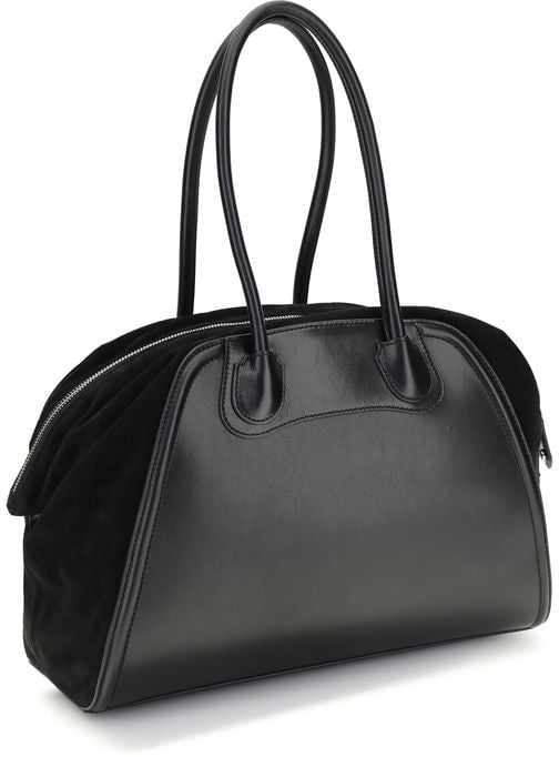 Vivienne Westwood Black Calf Leather Bos Taurus Shoulder Bag Zwart