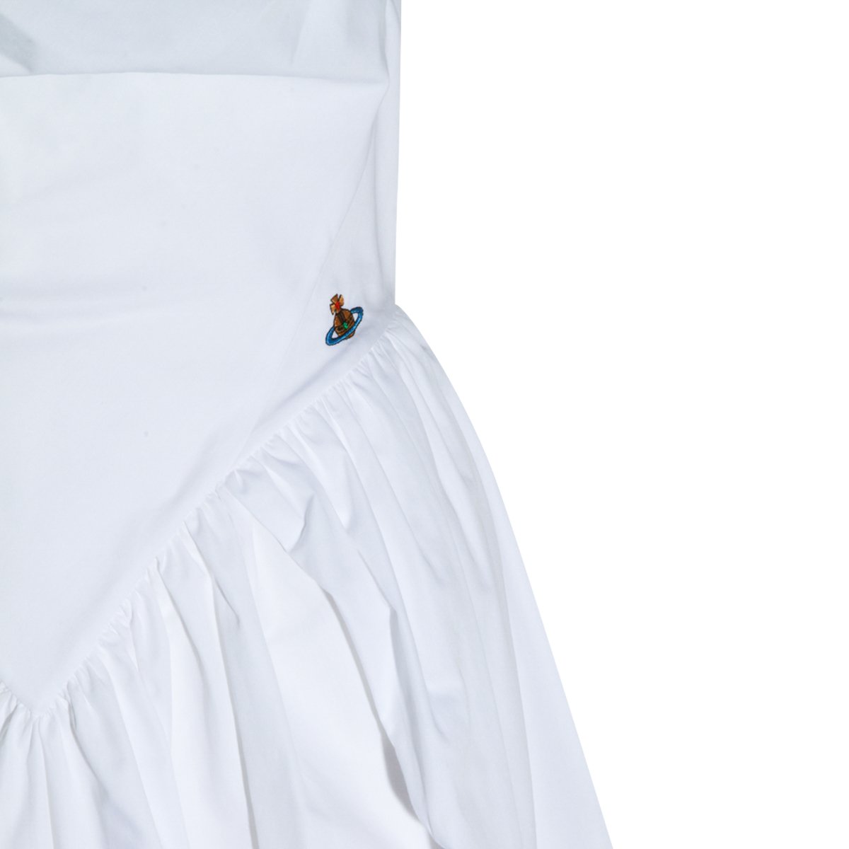 Vivienne Westwood Structured Bodice Midi Dress With Draped Neckline Wit