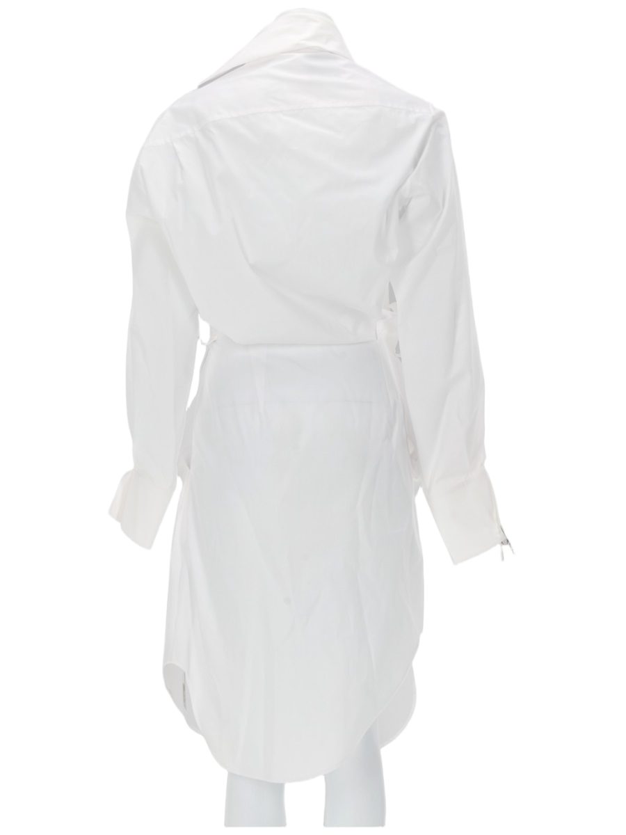 Vivienne Westwood White Drunken Asymmetrical Shirt Dress Wit