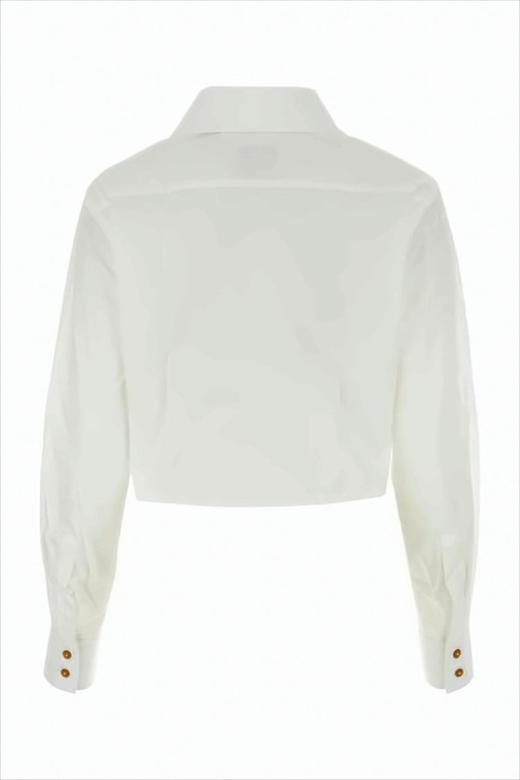 Vivienne Westwood Cut Off Heart Cropped Pointer Shirt Wit
