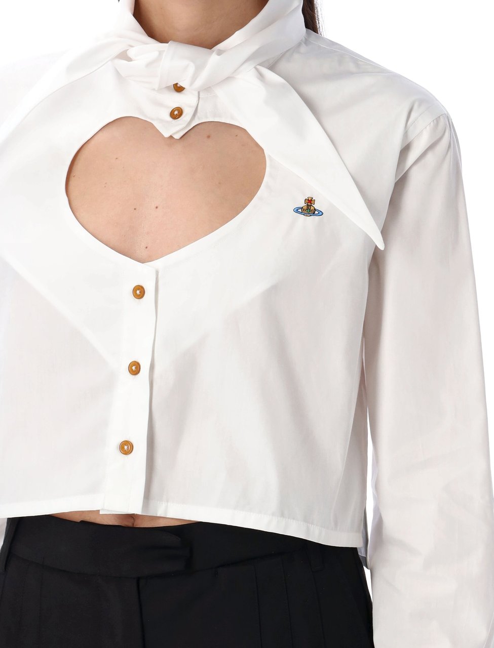 Vivienne Westwood Cut Off Heart Shirt Bianco Wit