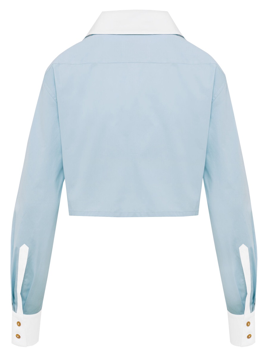 Vivienne Westwood Cut Off Heart Cropped Pointed Shirt Grijs