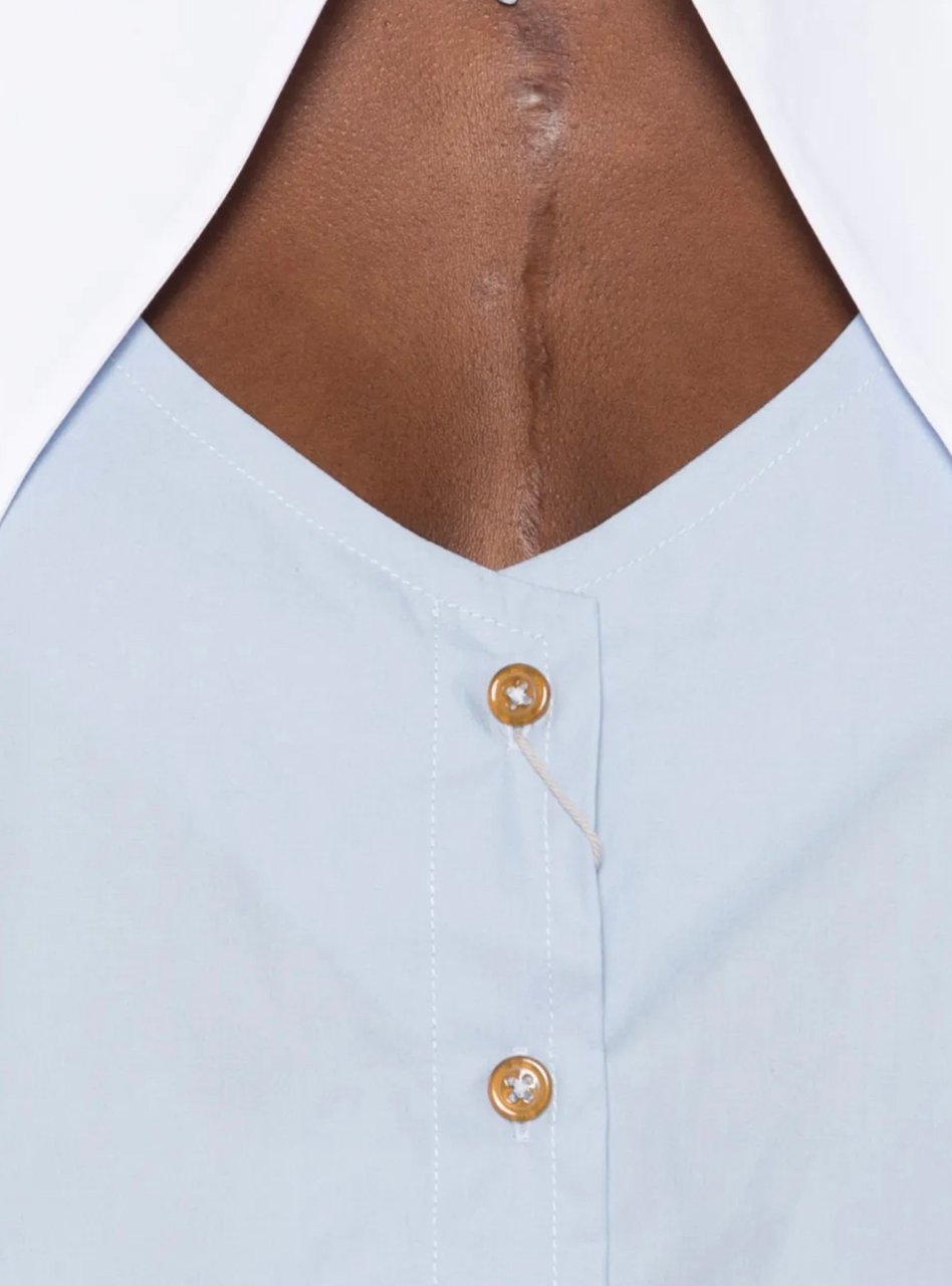 Vivienne Westwood Cut Off Heart Shirt Blue/white Mix Wit