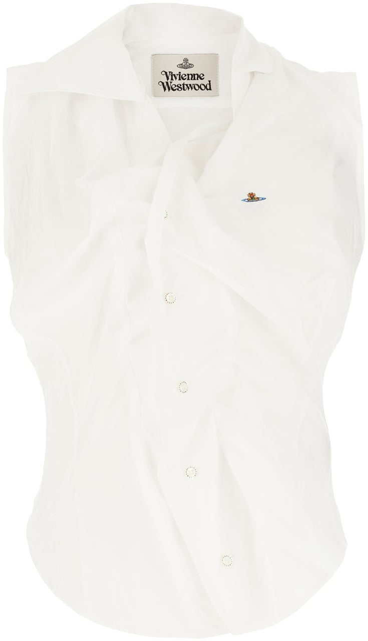 Vivienne Westwood Vivienne Westwood White cotton blend sleeveless shirt Wit