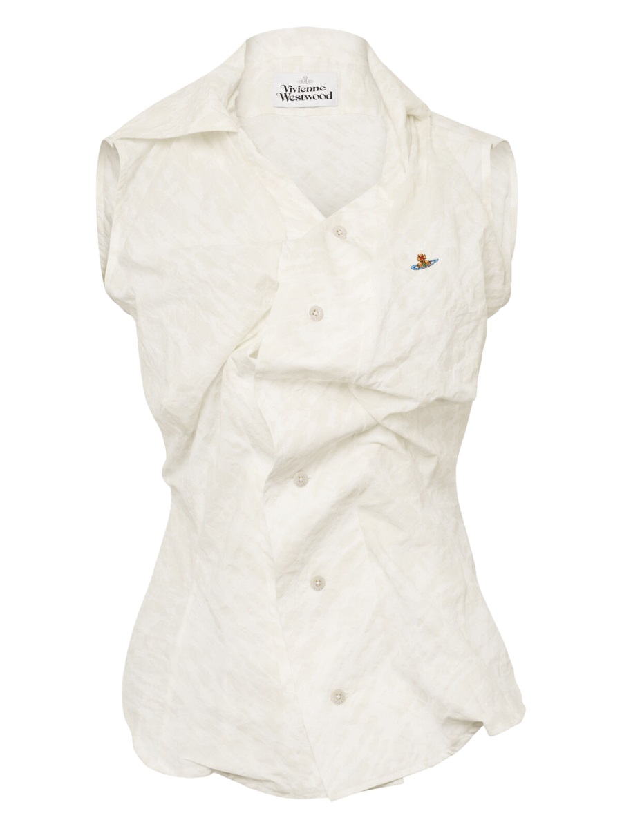 Vivienne Westwood Slim Fit Cotton Short Sleeve Casual Shirt Neutraal