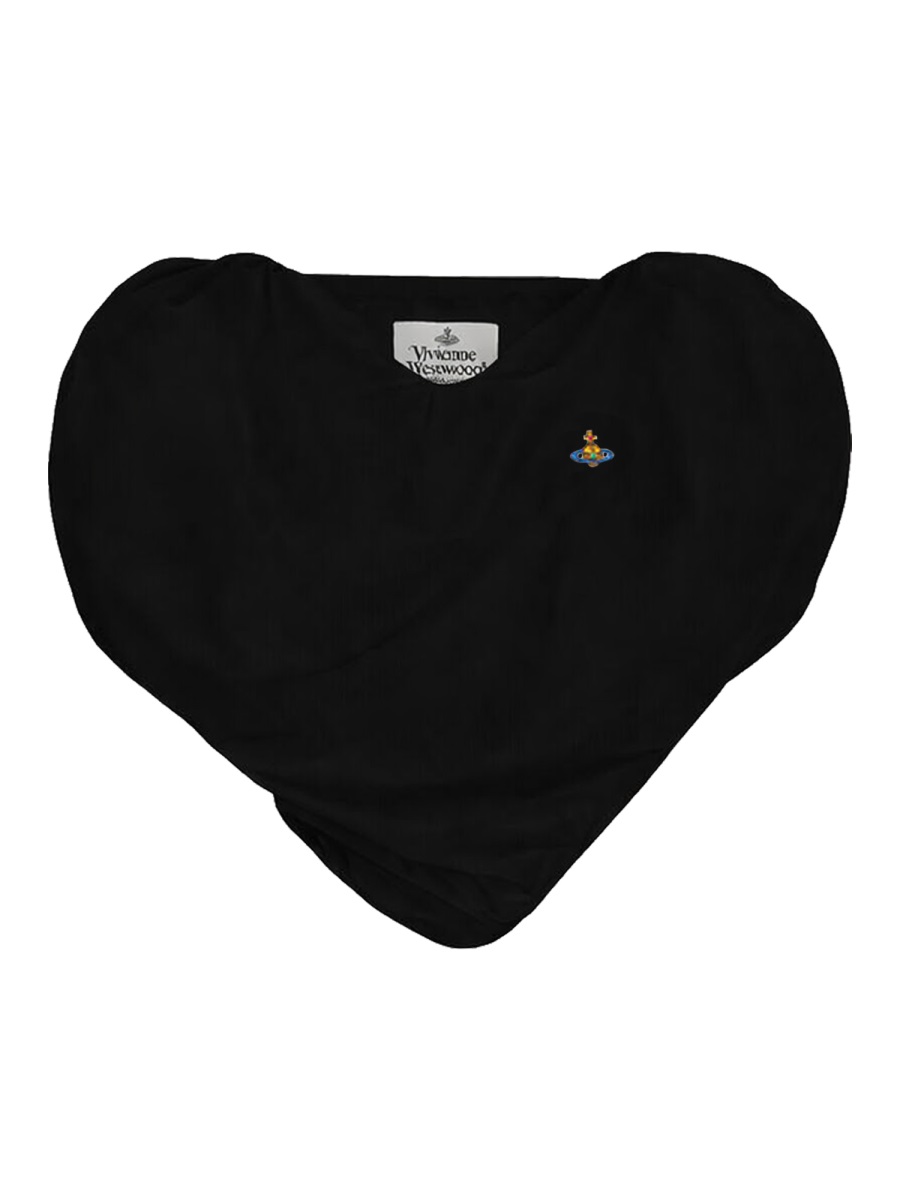 Vivienne Westwood Neutrals Heart Puffed Sleeves Top Zwart