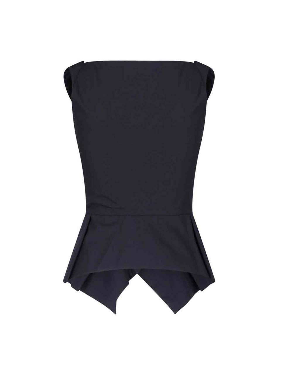 Vivienne Westwood Structured Asymmetrical Top with Off-Shoulder Neckline Zwart