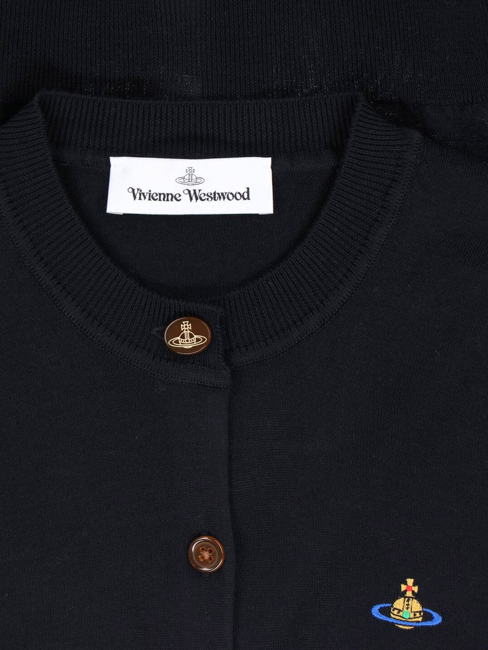 Vivienne Westwood Bea Embroidered Chest Cardigan Zwart