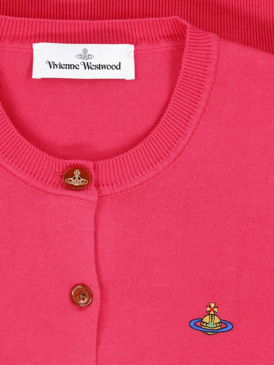 Vivienne Westwood Crew Neck Sweater with Button-Down Front Roze