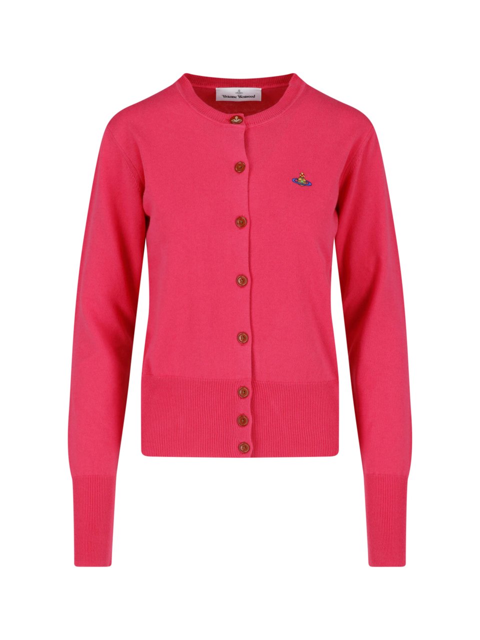 Vivienne Westwood Crew Neck Sweater with Button-Down Front Roze