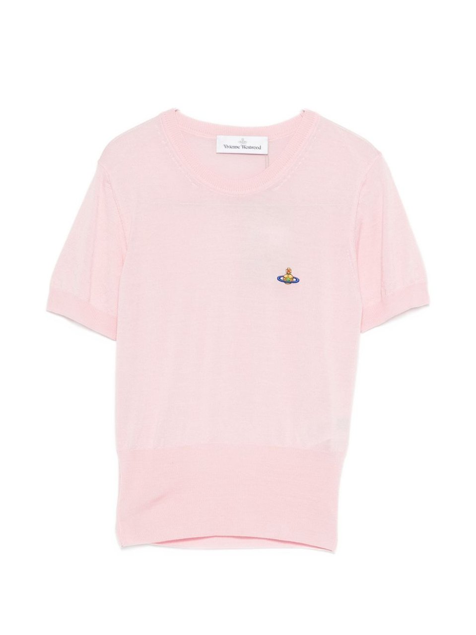 Vivienne Westwood Short-Sleeve Fitted Top With Embroidered Emblem Roze
