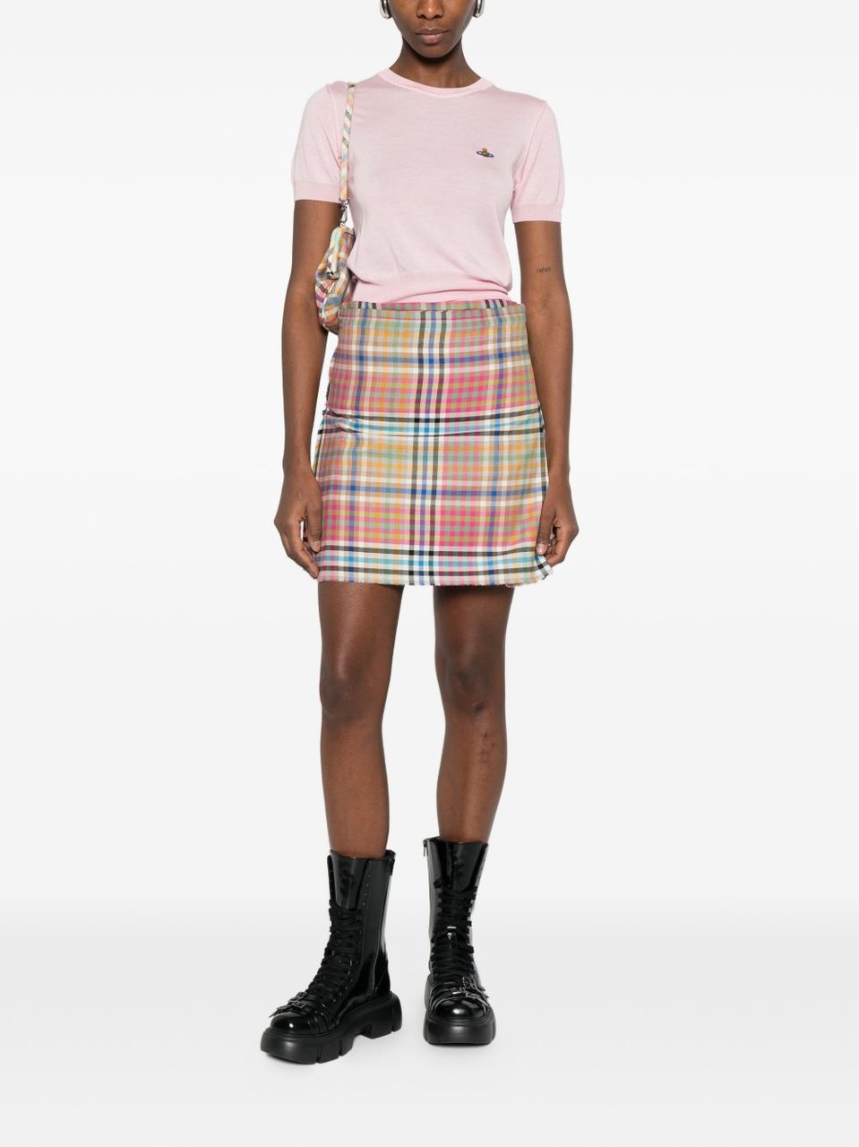 Vivienne Westwood Short-Sleeve Fitted Top With Embroidered Emblem Roze