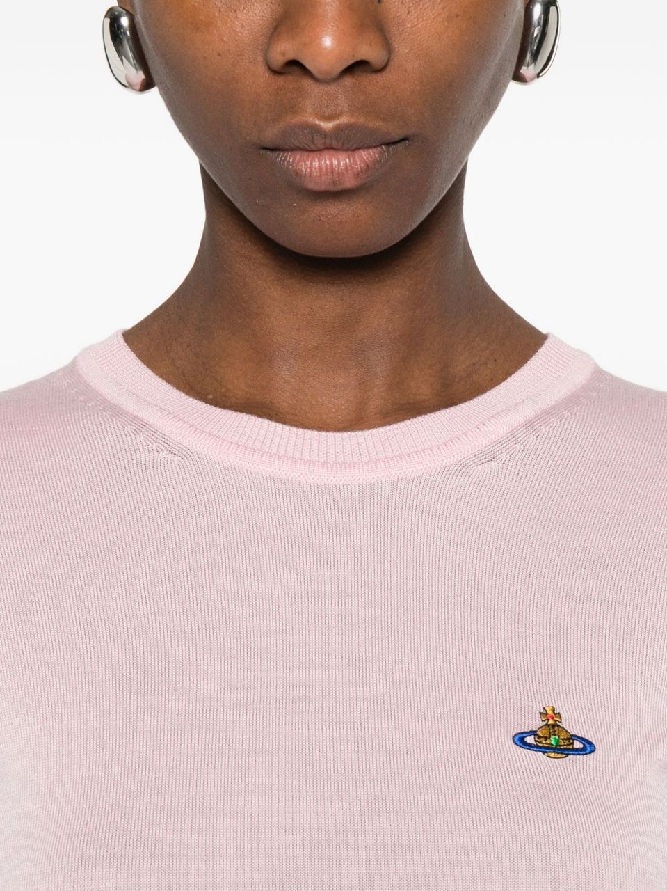 Vivienne Westwood Short-Sleeve Fitted Top With Embroidered Emblem Roze