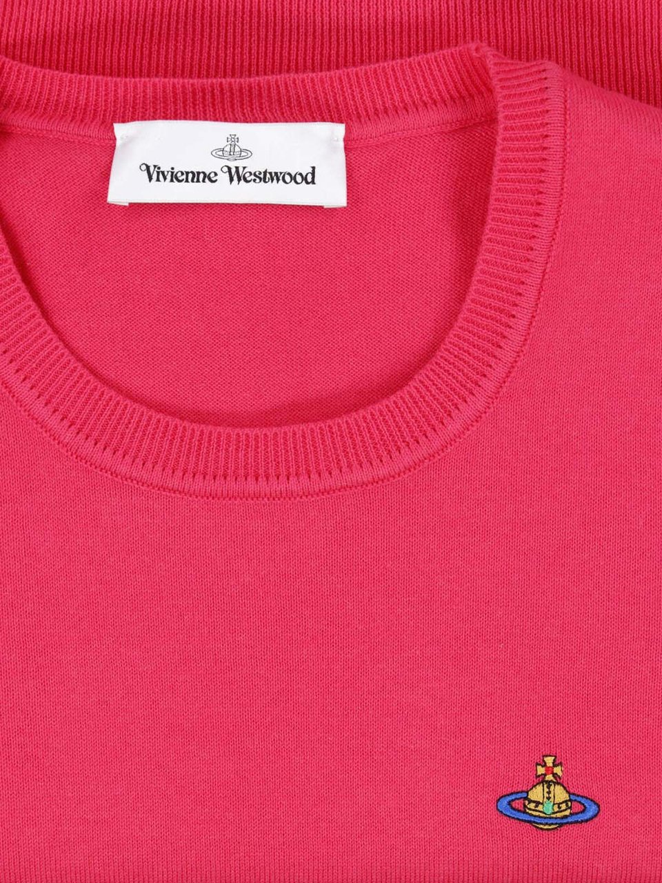 Vivienne Westwood Fitted Red Crop Top with Ribbed Details Rood