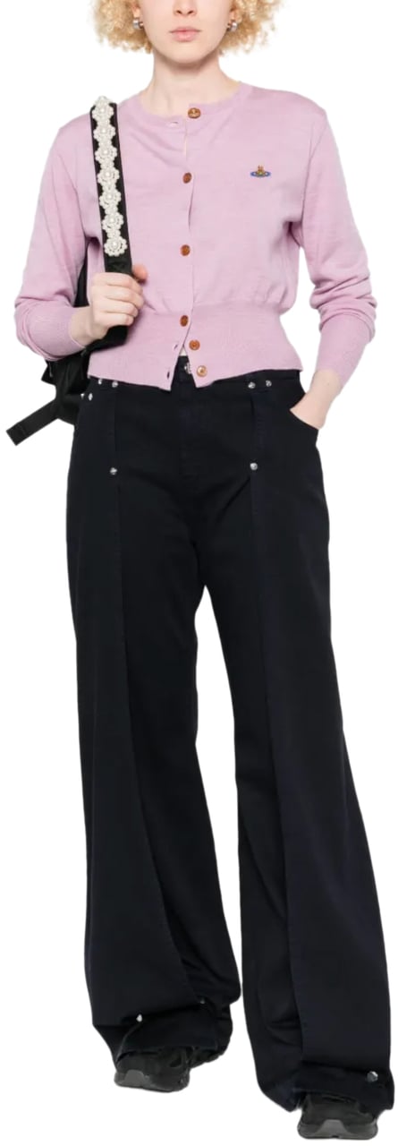 Vivienne Westwood Bea Cropped Cardi Pink Melange Roze