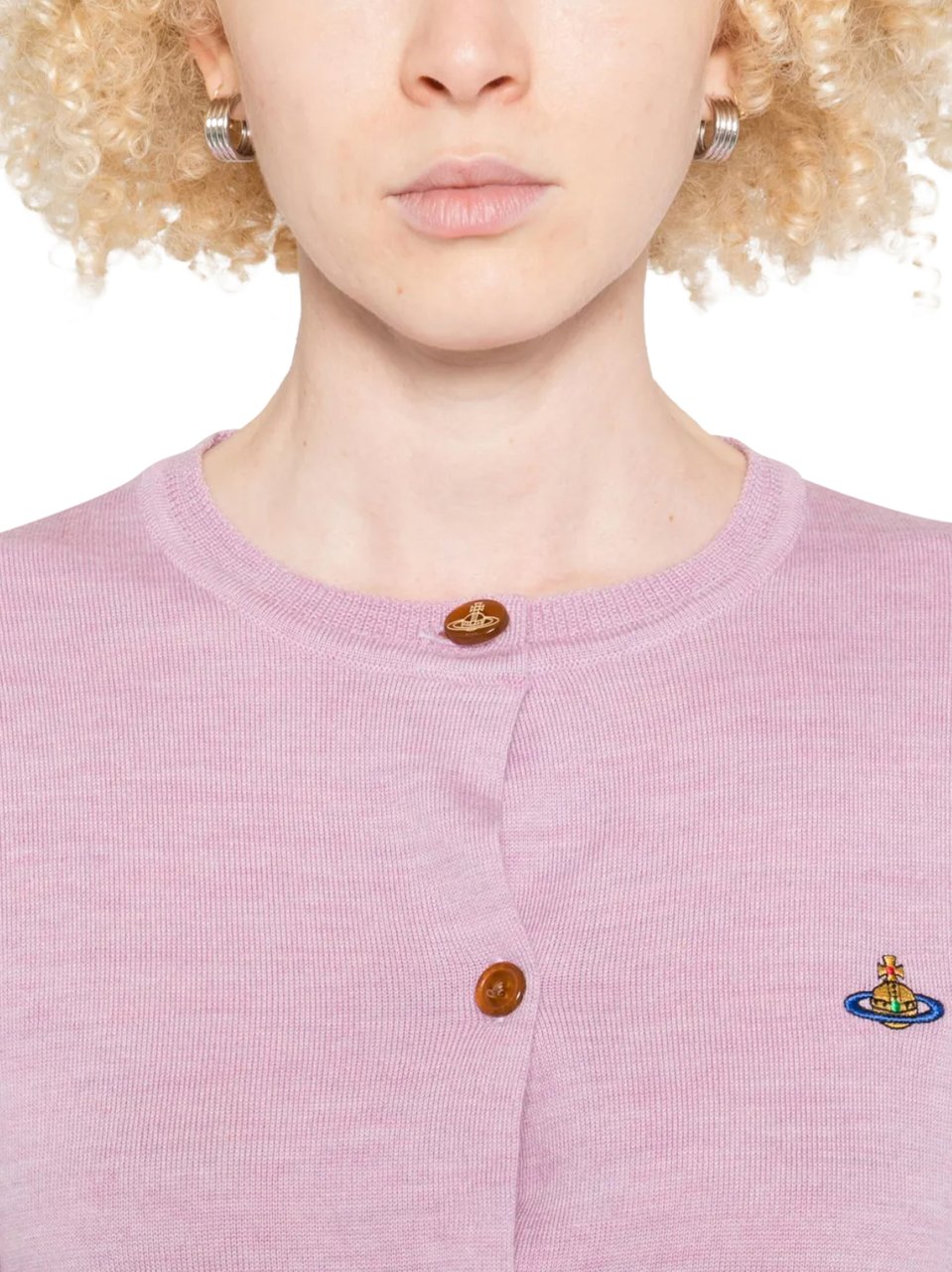 Vivienne Westwood Bea Cropped Cardi Pink Melange Roze