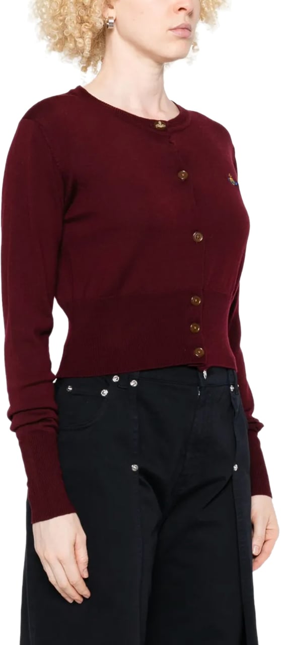 Vivienne Westwood Bea Cropped Cardi Brick Rood