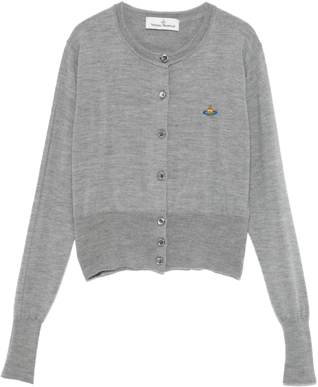 Vivienne Westwood Bea Cropped Cardi Grey Melange Grijs