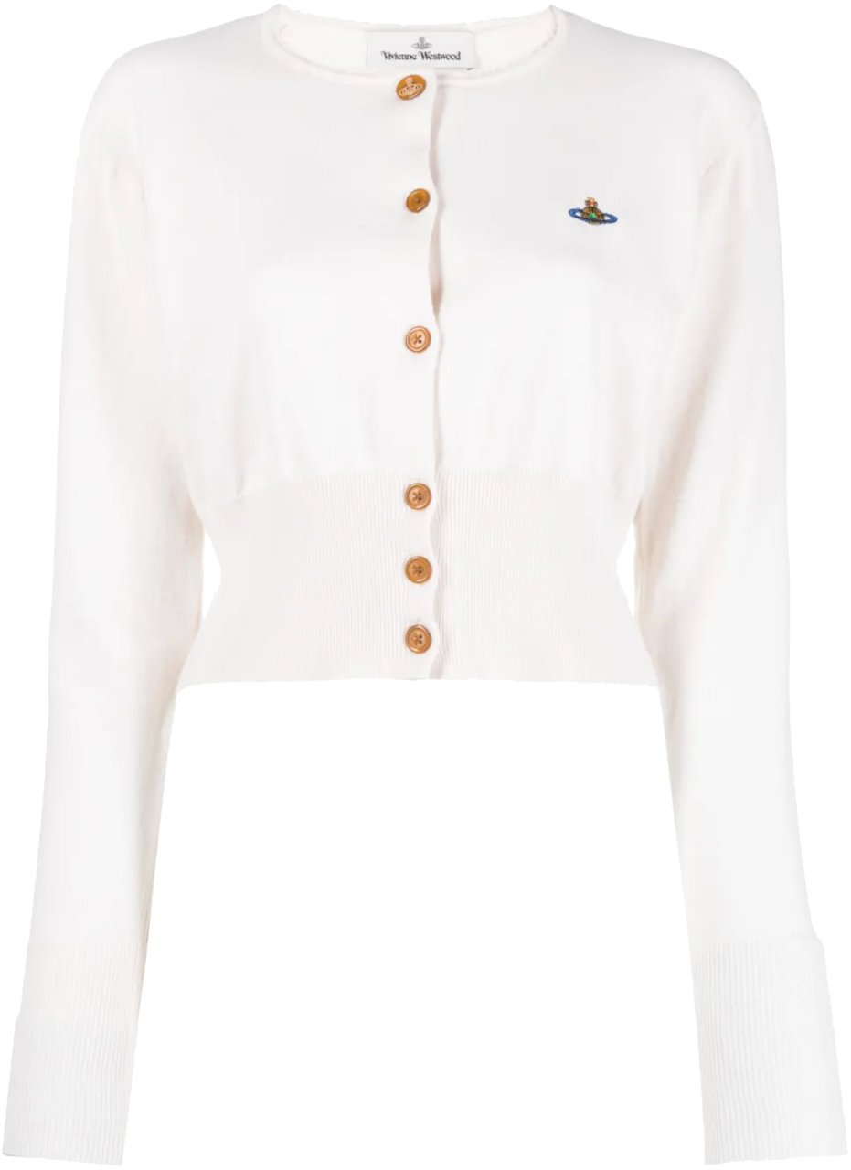 Vivienne Westwood Bea Cropped Cardi Dusty White Wit