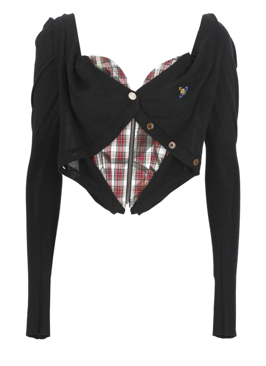 Vivienne Westwood Black Bea Corset Cardi Sweater Zwart